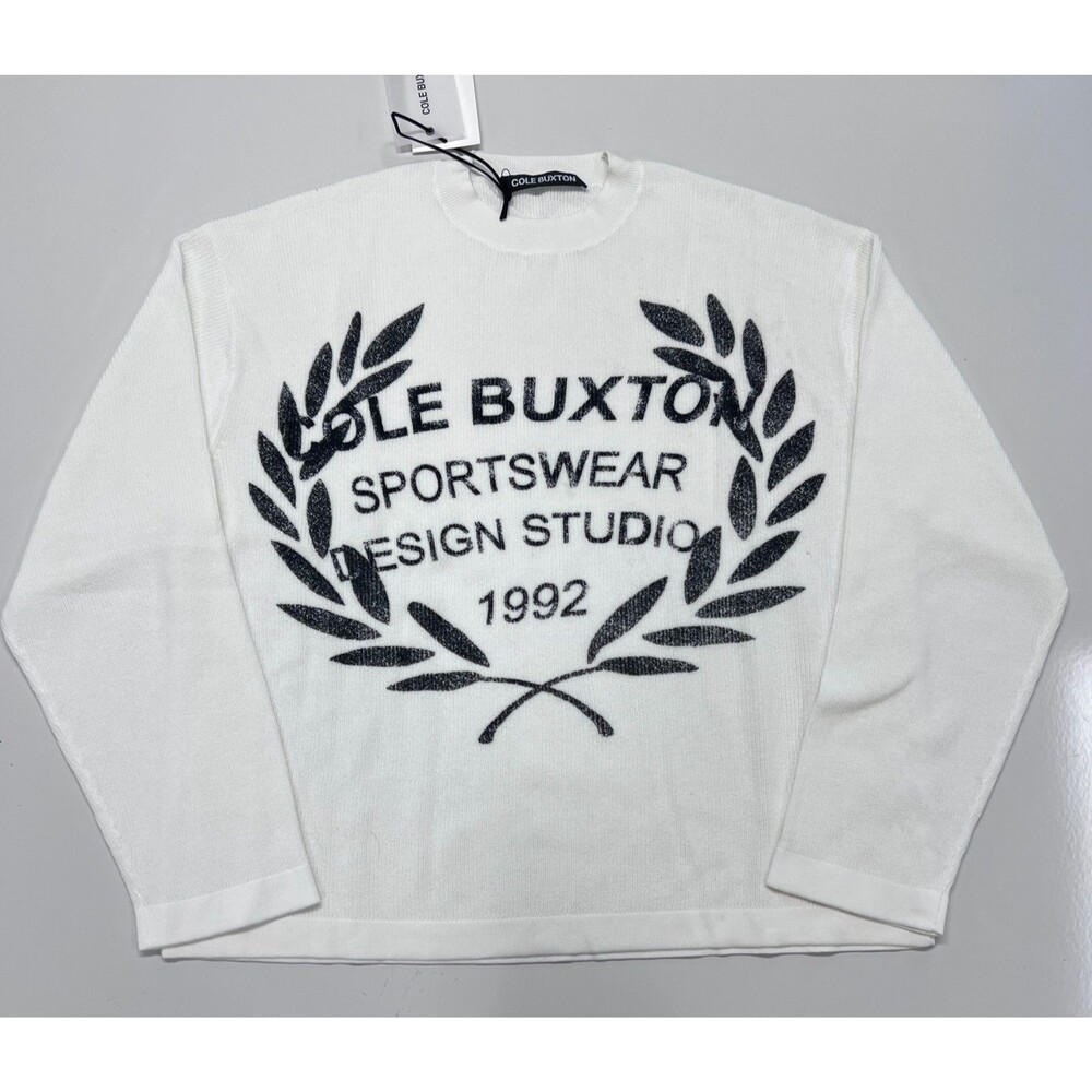 Cole Buxton Wreath Open Knit Sweater Vintage White BNWT Size XL